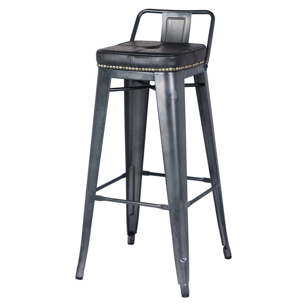 Vintage Black Low Back Bar Stool F3350