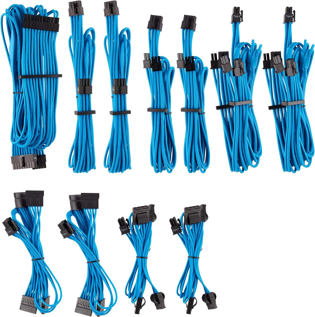 Blue Individually Sleeved PSU Cables Pro Kit N5450
