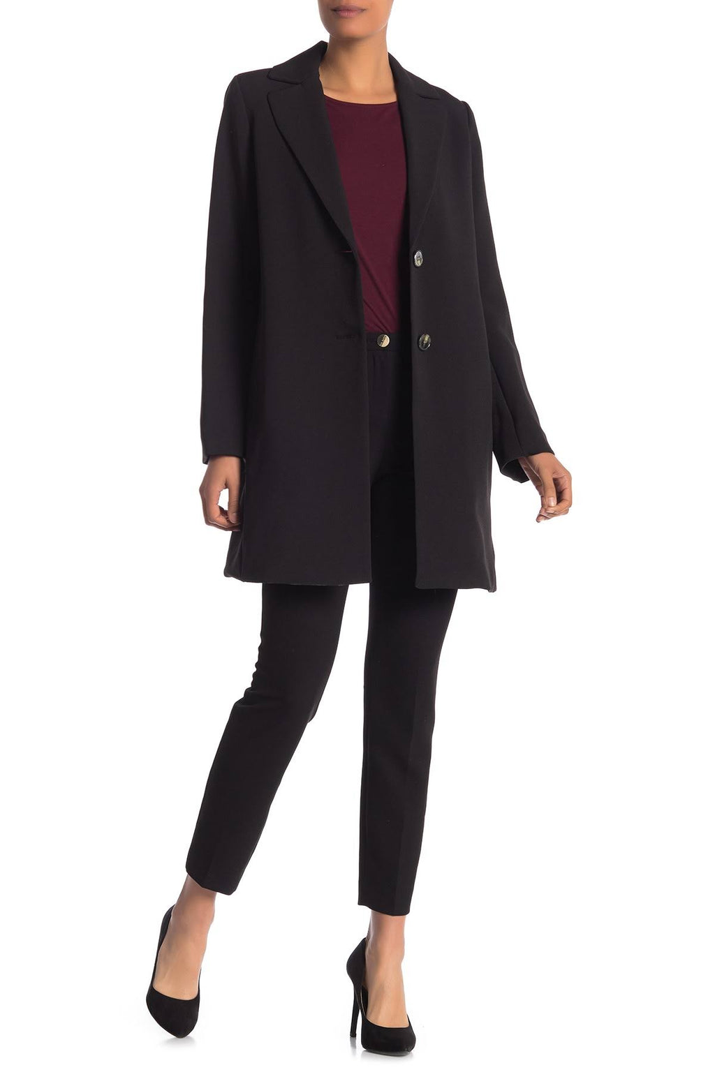 Black Xs Single-Breasted Coat C94865