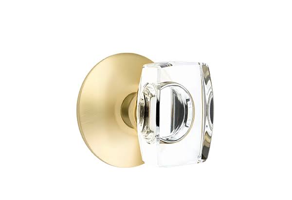 Satin Brass Privacy Crystal Knob Q406298