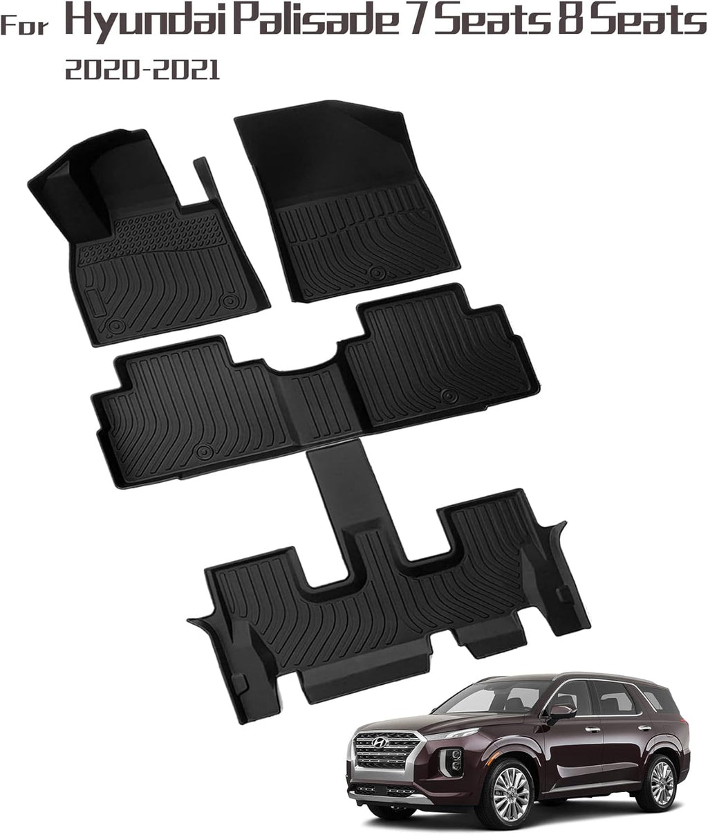 Heavy Duty Black Trunk Floor Mats for Hyundai Palisade 2020-2021 N60742