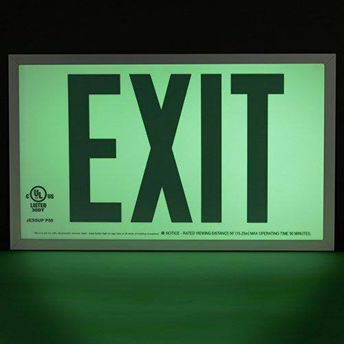 Red Photoluminescent Aluminum Exit Sign Y39639