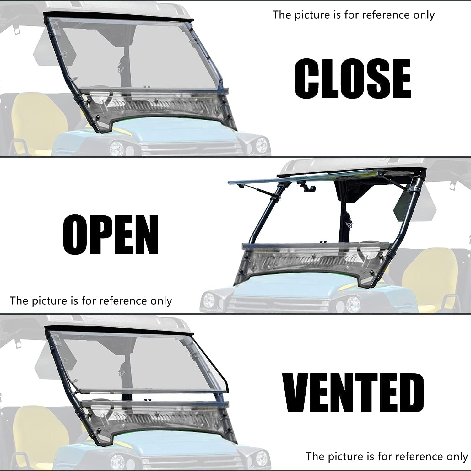 3-IN-1 Front Windscreen Folding Down Flip Clear Vented X232051