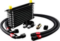 10 Row AN10 Oil Cooler Kit Universal Aluminium Alloy Black X40822