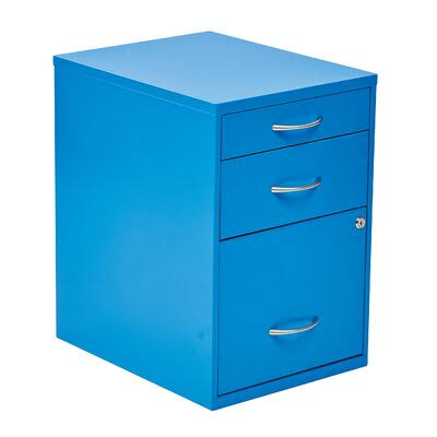 Blue 3 Drawer Vertical Filing Cabinet M2968