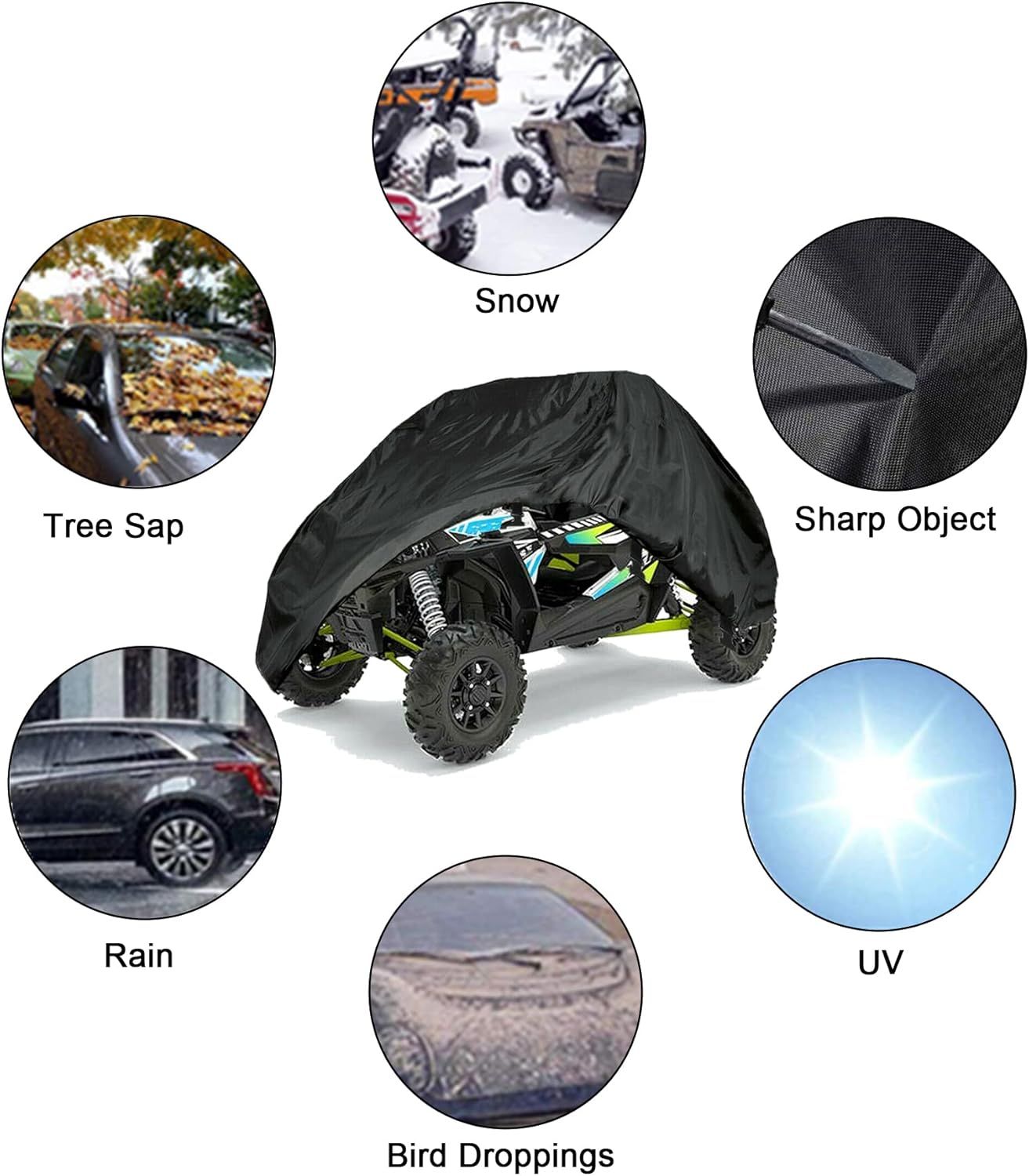 UTV Cover Waterproof Heavy Duty 2 Seater 190 Denier Polyester Pack of 2 J210