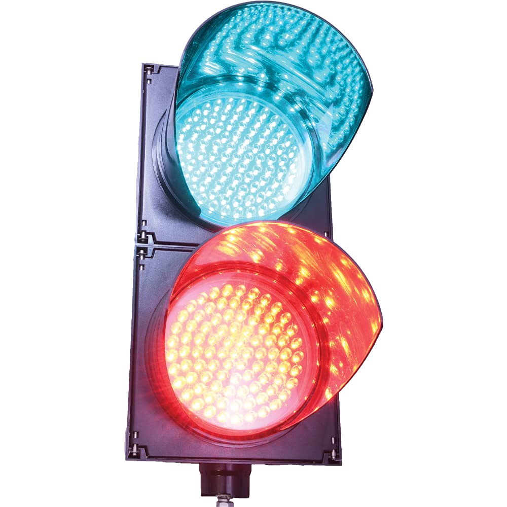 LED Traffic Stop Light 3 Light Red, Yellow, Green 8 Inch Diameter Lens, Industrial Loading Dock Bay Light, Indicator Light 85-265 VAC X3279