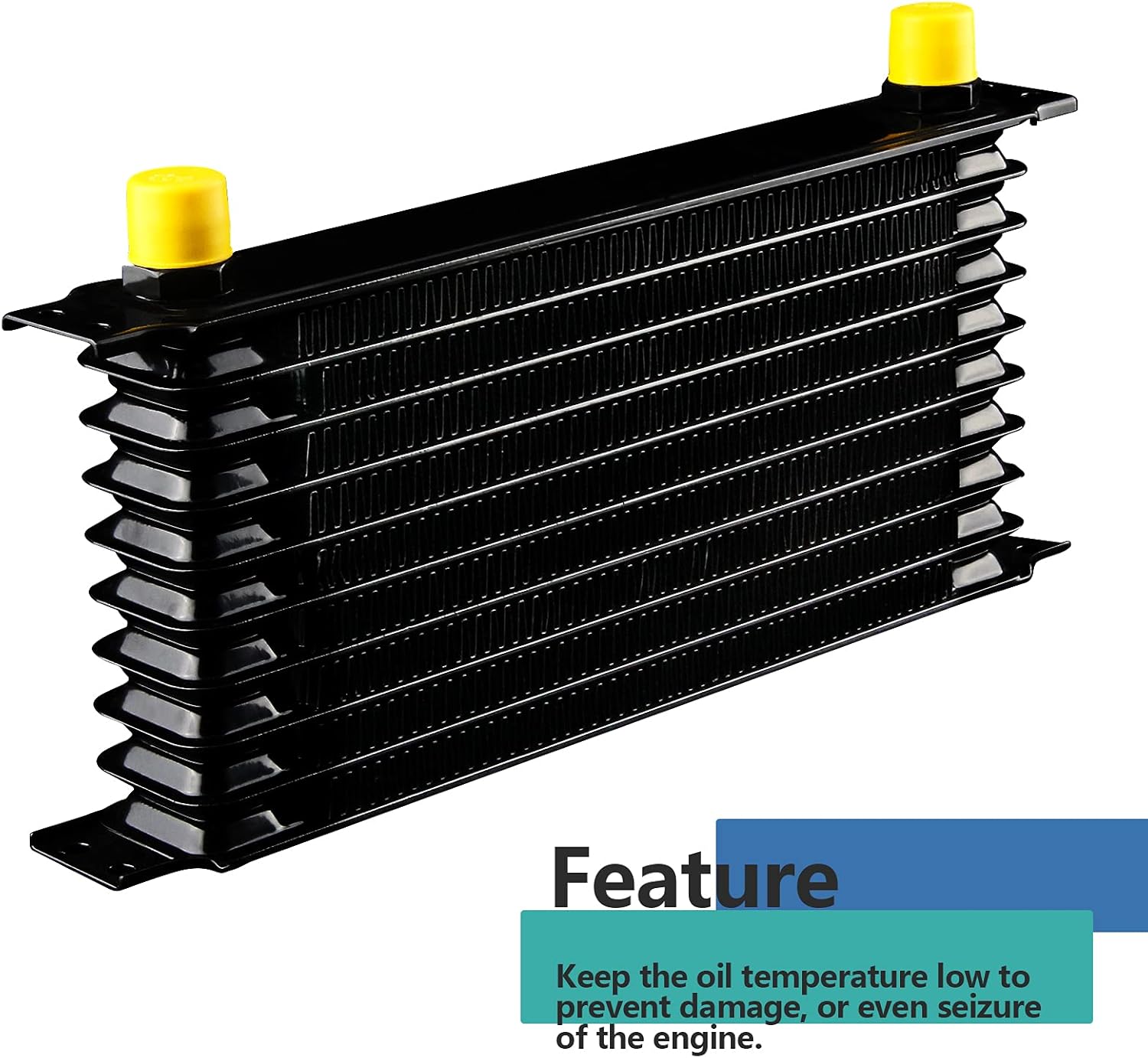 10 Row AN10 Oil Cooler Kit Universal Aluminium Alloy Black X40822