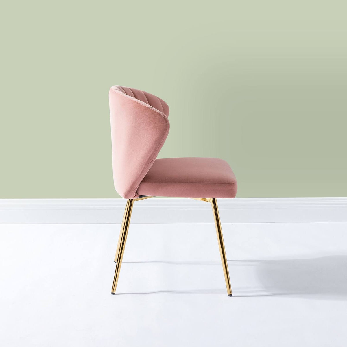 Teal Blue Side Chair with Gold Legs L789