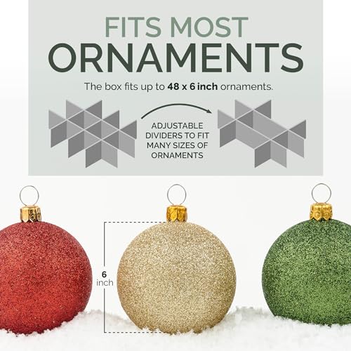 Christmas Ornament Storage Container with 4 Individual Trays, Heavy Duty 600D Tear Resistant Material K319