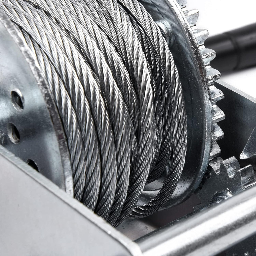 2500lbs Two-Way Ratchet Gear Manual Winch with 32.8 ft Steel Wire, Pack of 2 M169858