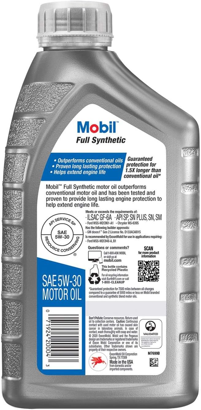 Full Synthetic Motor Oil 5W-30, 1 Quart, Case of 6 H479566