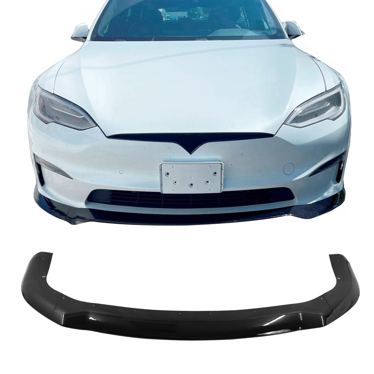 Gloss Black 3PC Front Bumper Lip Spoiler Splitter C2713