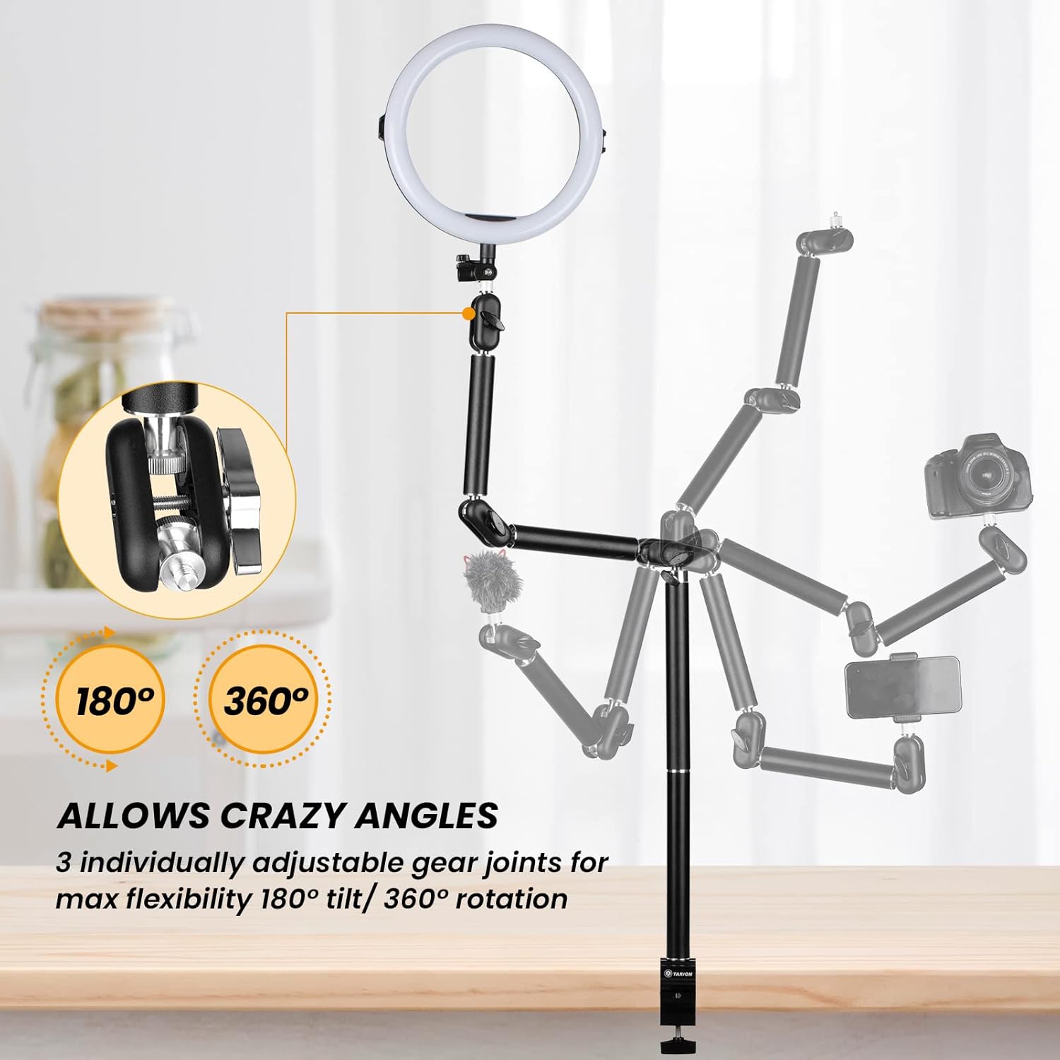 Heavy Duty Articulated Desk Camera Mount Stand U54480