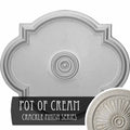 24x22W x 20 1/2x22H x 1 1/8x22P Ceiling Medallion, Hand-Painted Pot of Cream Crackle M243287