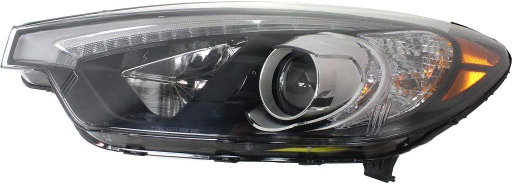 Headlight Assembly for 2014 2015 Kia Forte Koup, Driver and Passenger Side, Halogen with LED Position U706762