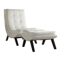 White Faux Leather Lounge Chair and Ottoman Set M903