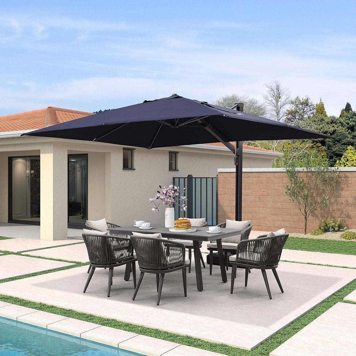 Grey Offset Patio Umbrella Y94841