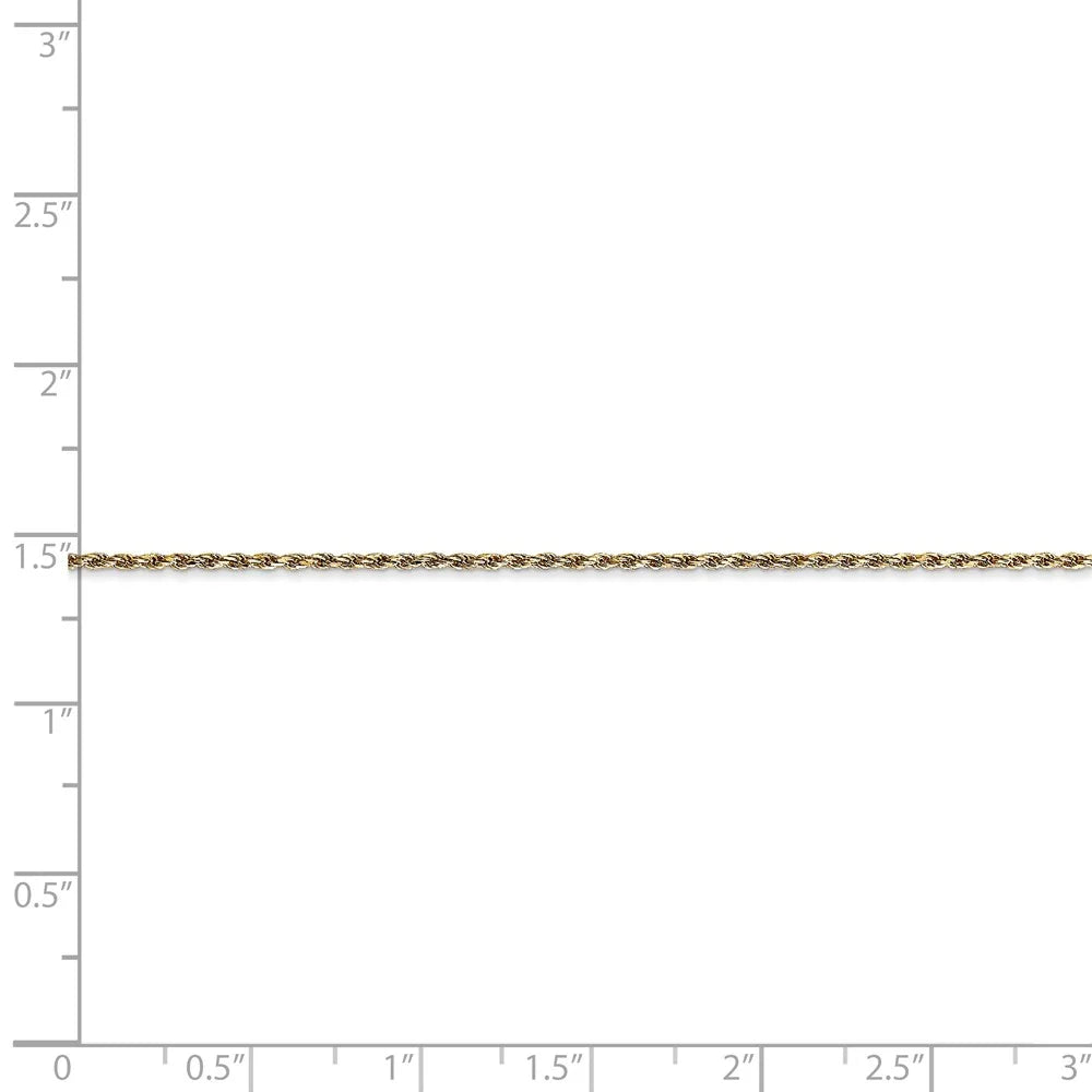 14kt Yellow Gold Diamond Cut Rope Chain 16 inch Lobster Clasp F745