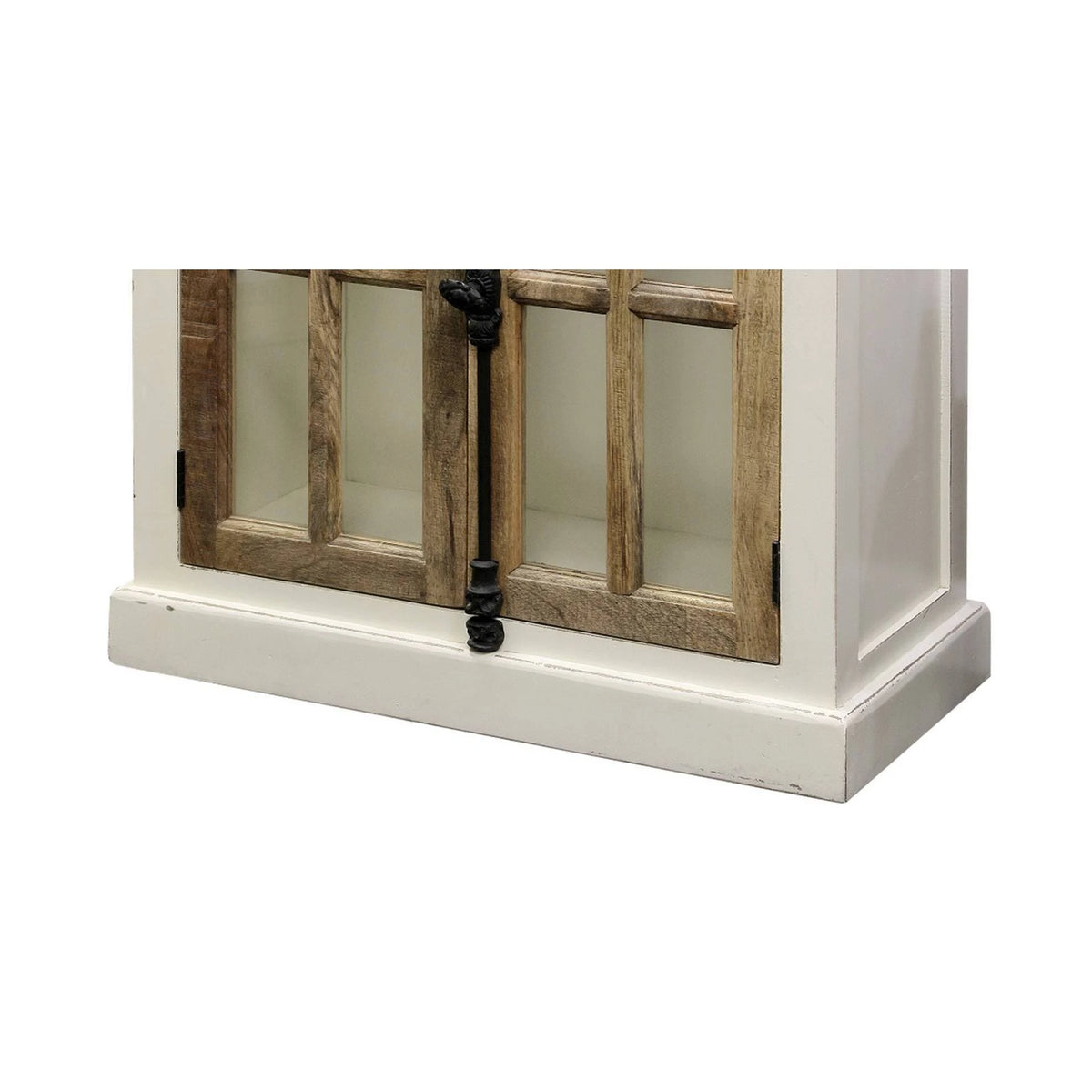 White/Natural Cabinet with Clear Tempered Glass Window P9908