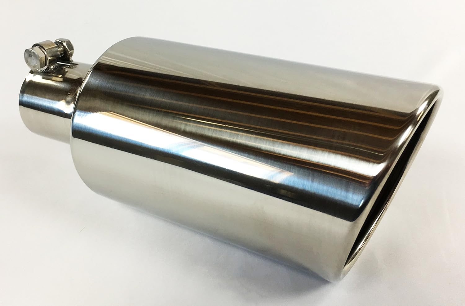 Polished Stainless Steel Bolt On Rolled Slant Exhaust Tip Pack of 2 N3294