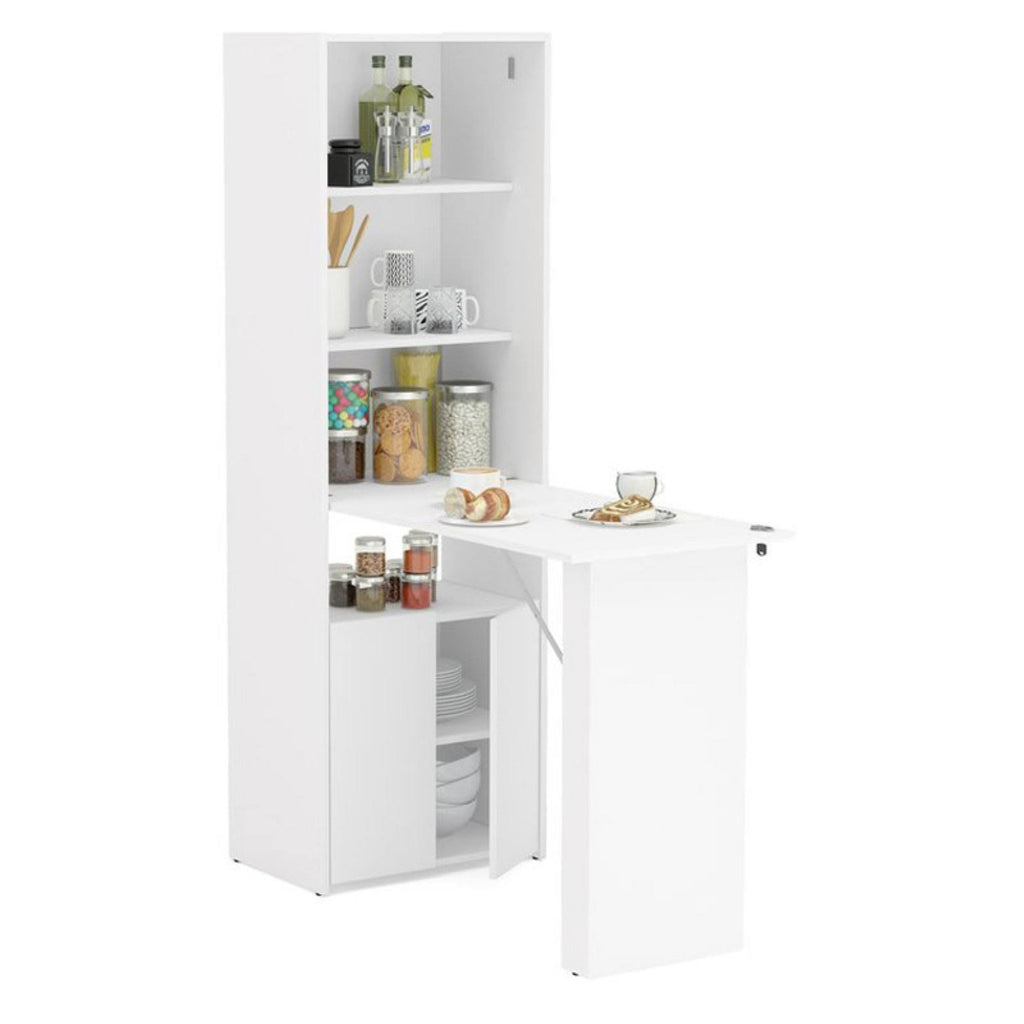 White Multipurpose Cabinet with Desk F849
