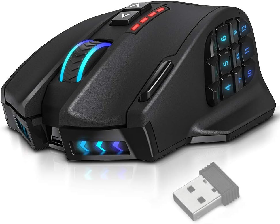 RGB Wireless MMO Gaming Mouse, 16,000 DPI, 16 Programmable Buttons, Pack of 2 G269828