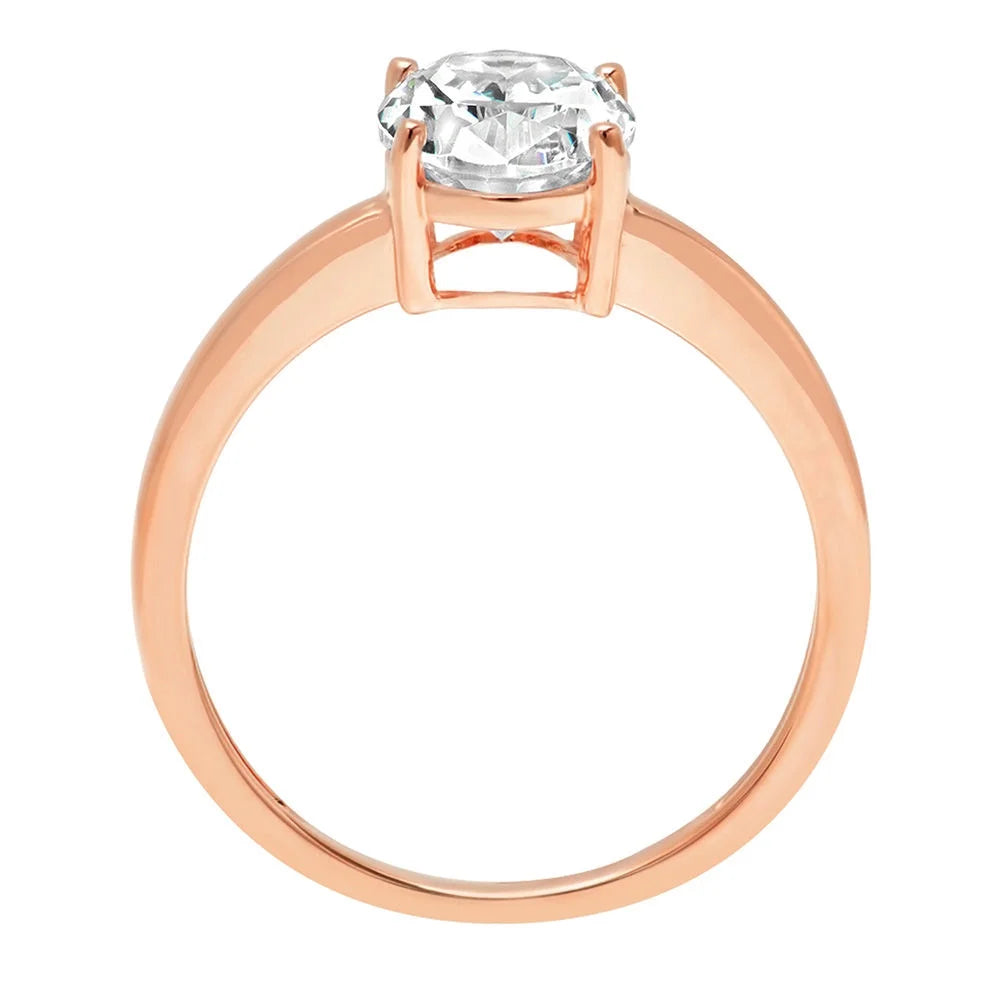 18K Rose Gold Oval Cut Diamond Engagement Ring size 3.5 N9968