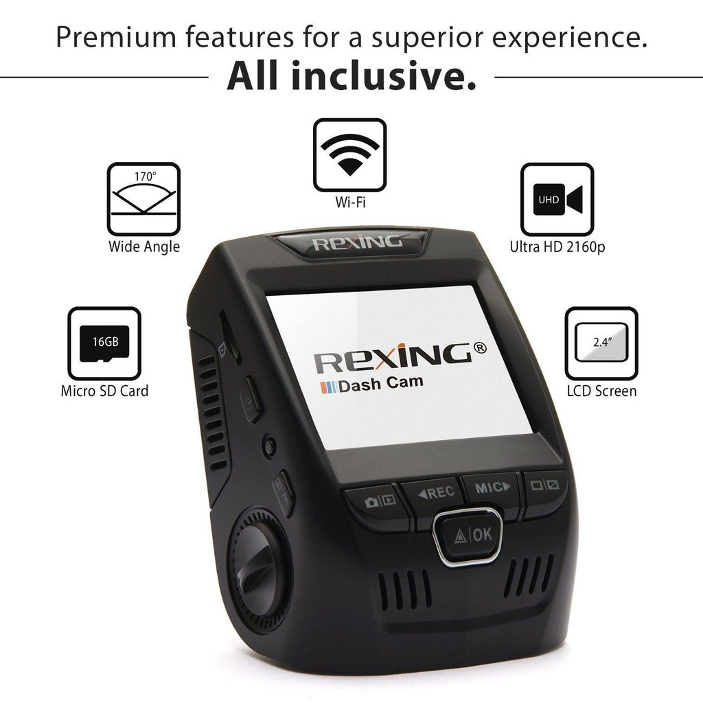 4K UHD WiFi Car Dash Cam with 170 Wide Angle LCD H65954