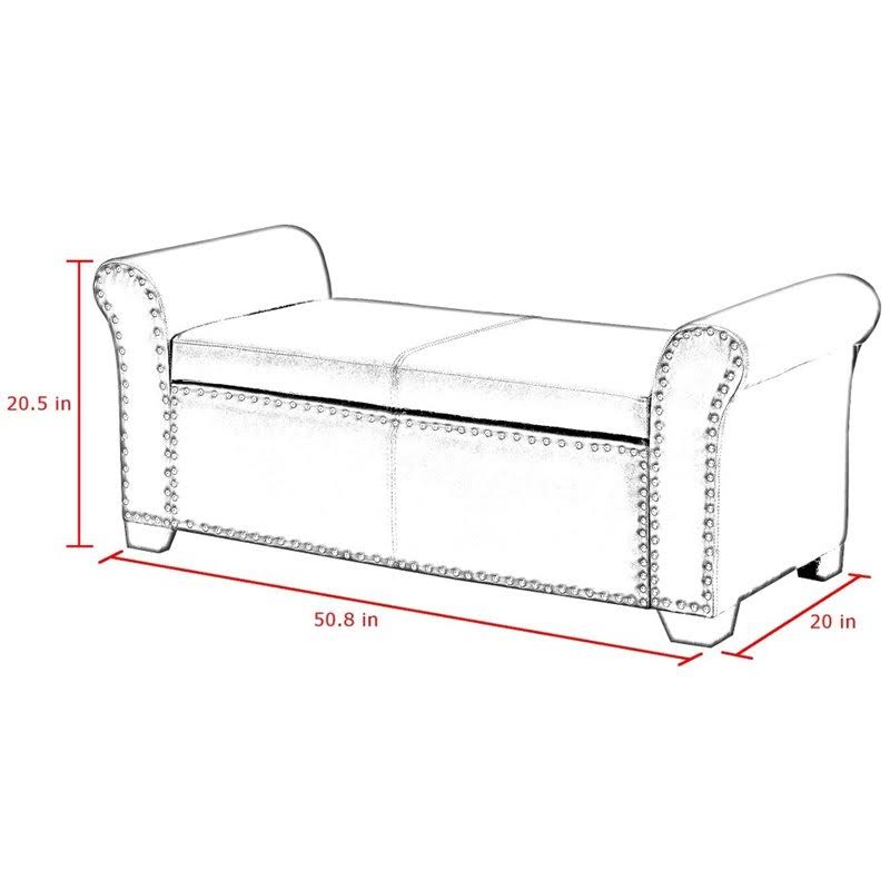 Grey PU Leather Storage Ottoman Bench F82449