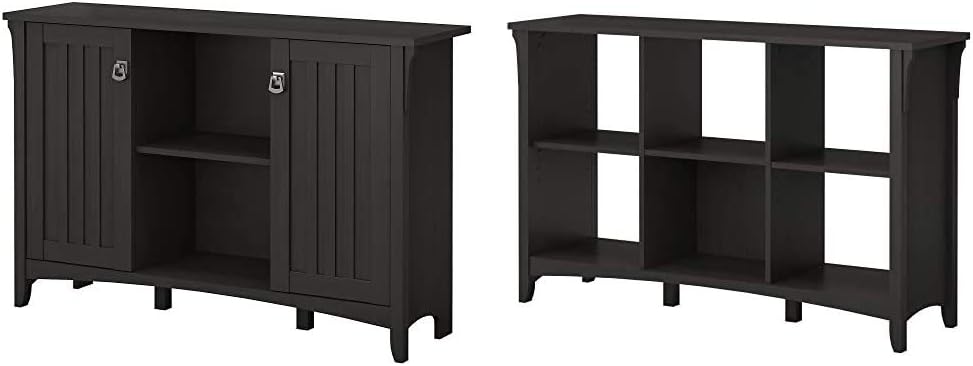 Vintage Black Accent Storage Cabinet with Doors W45974