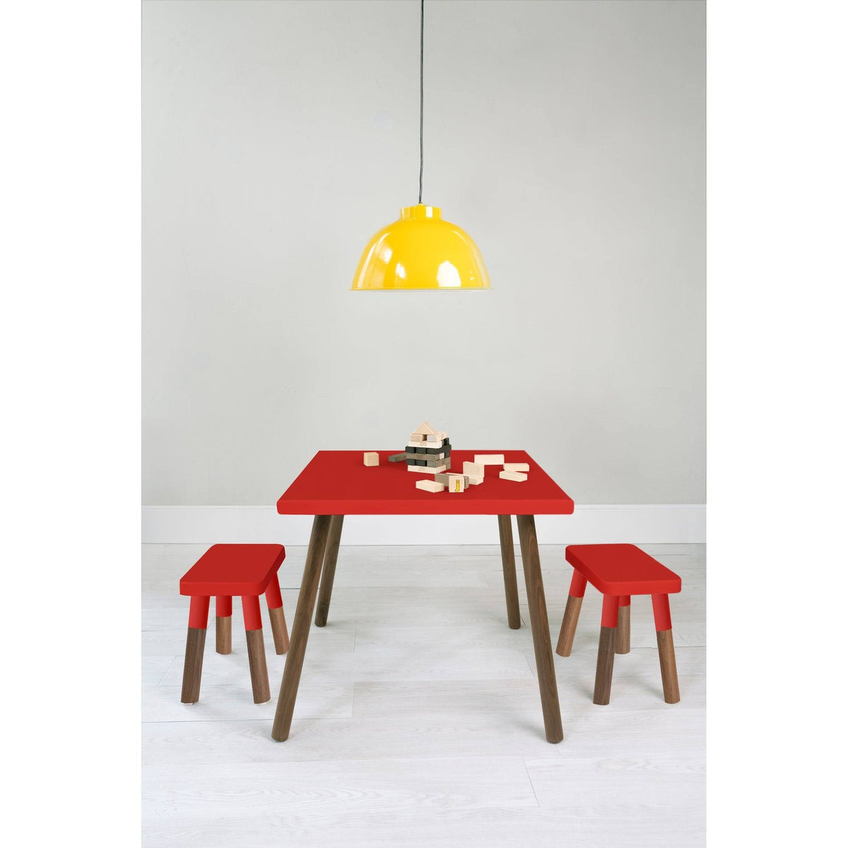 Red/Walnut Wood Kids Chairs (Set of 2) B26432