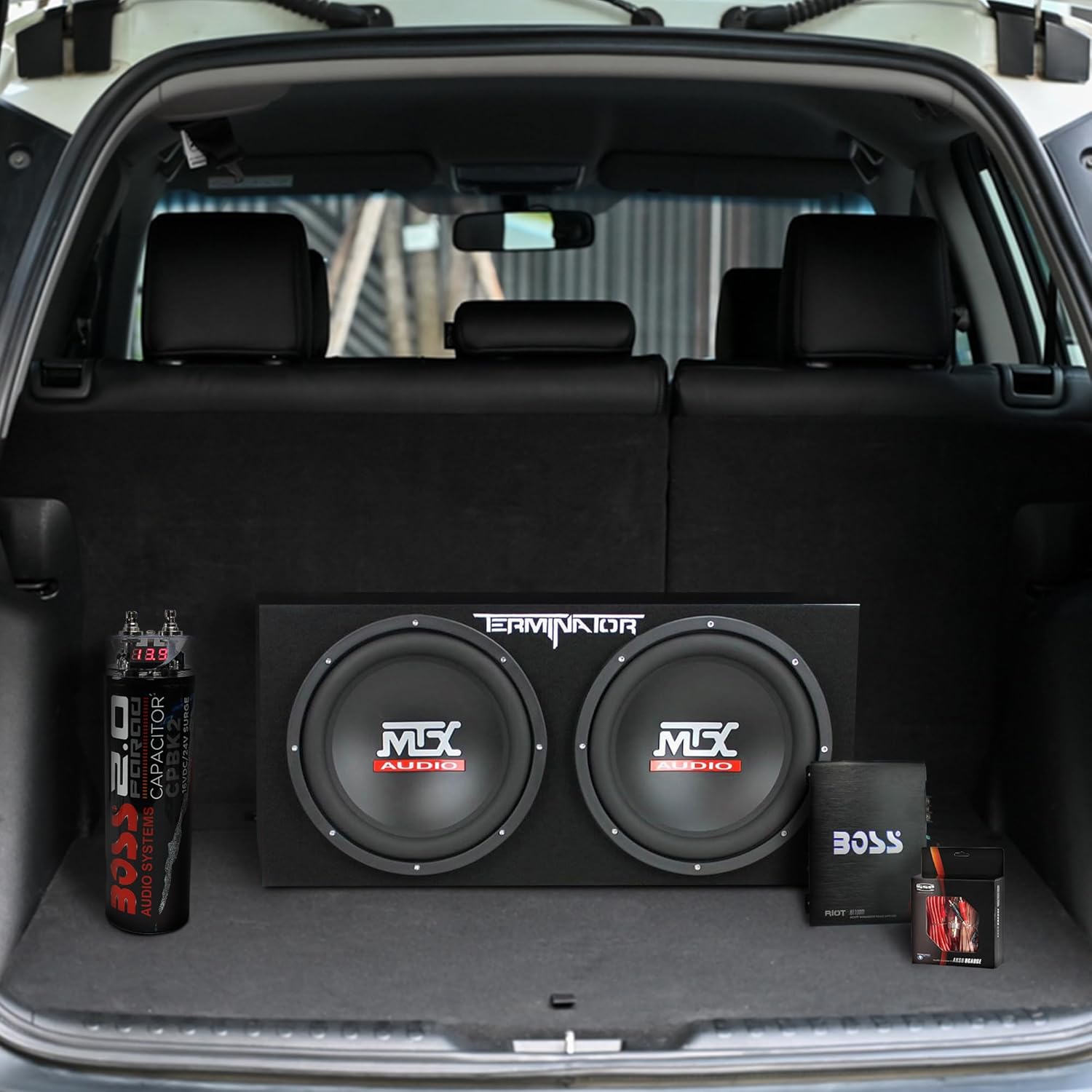 12 Inch 1200 Watt 4 Ohm Dual Loaded Car Audio Subwoofer Package with Sub Enclosure W604224