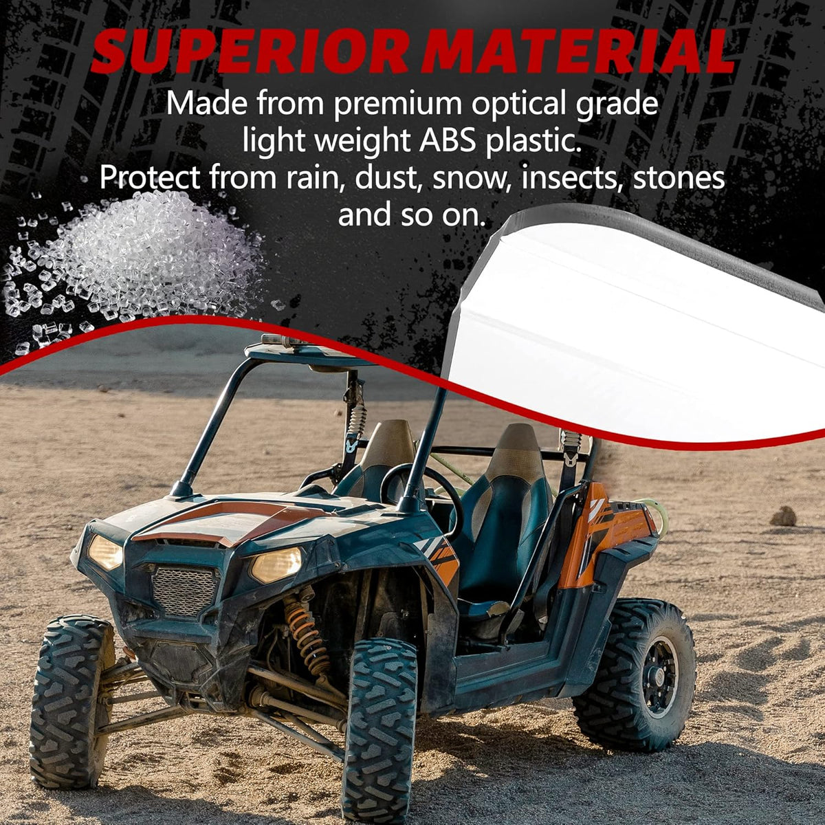 3-IN-1 Front Windscreen Folding Down Flip Clear Vented X232051