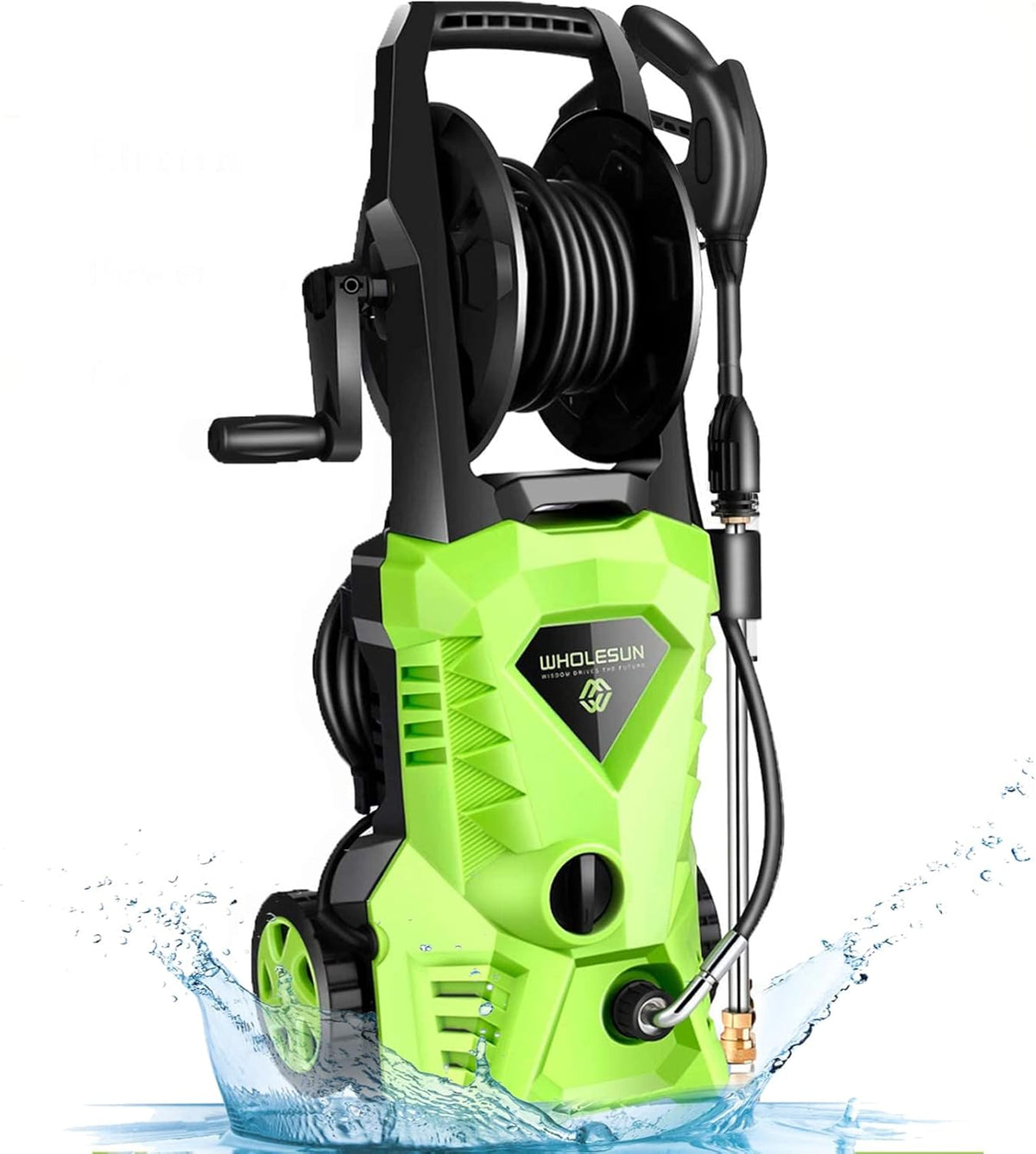 Orange Electric Pressure Washer with Hose Reel and Brush G45335