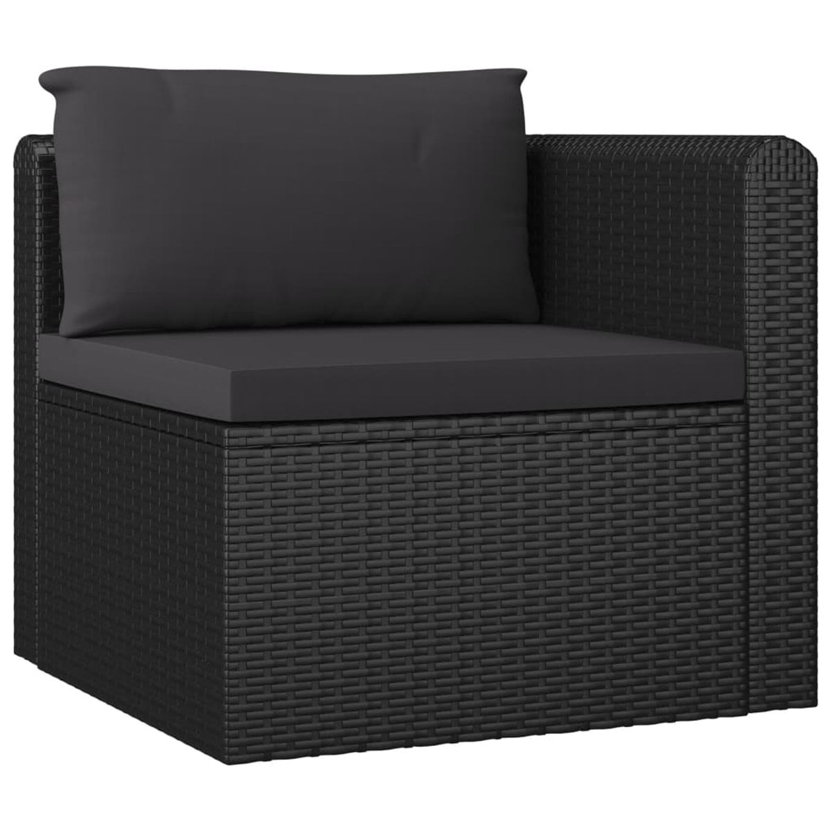 2 Piece Patio Sofa Set with Cushions Poly Rattan Black B75709
