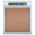 Illuminated Enclosed Wall Mounted Bulletin Board, 36x22 H x 30x22 W, One Door, Clear Satin A T947
