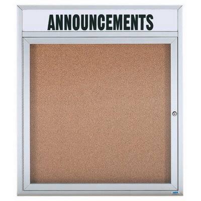 Illuminated Enclosed Wall Mounted Bulletin Board, 36x22 H x 30x22 W, One Door, Clear Satin A T947