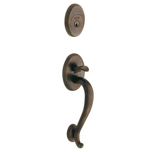 Distressed Oil-Rubbed Bronze Handleset with Classic Knob S936149