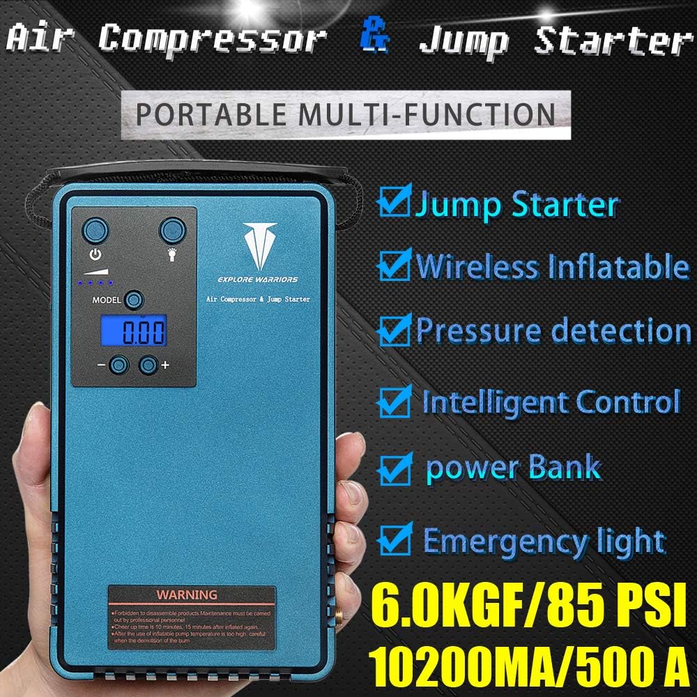 10200Ma 500A Peak Current Portable Jump Starter with Air Compressor C269