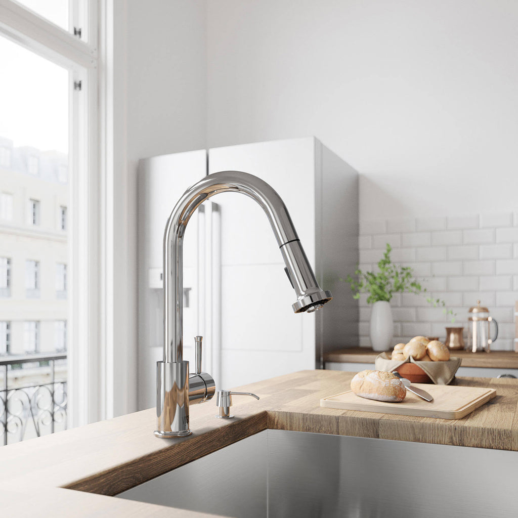 Chrome Pull-Out Spray Kitchen Faucet F500258