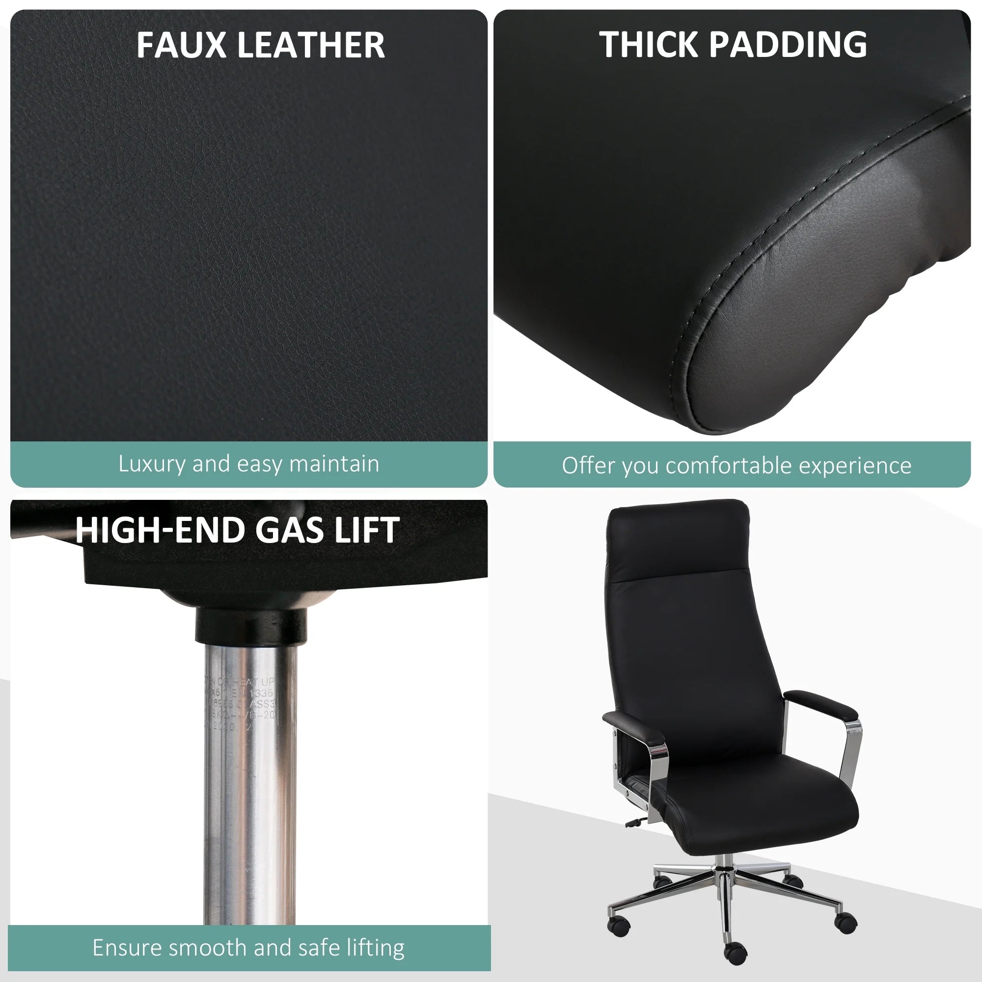 Black Executive Chair with Adjustable Height & Swivel C283231