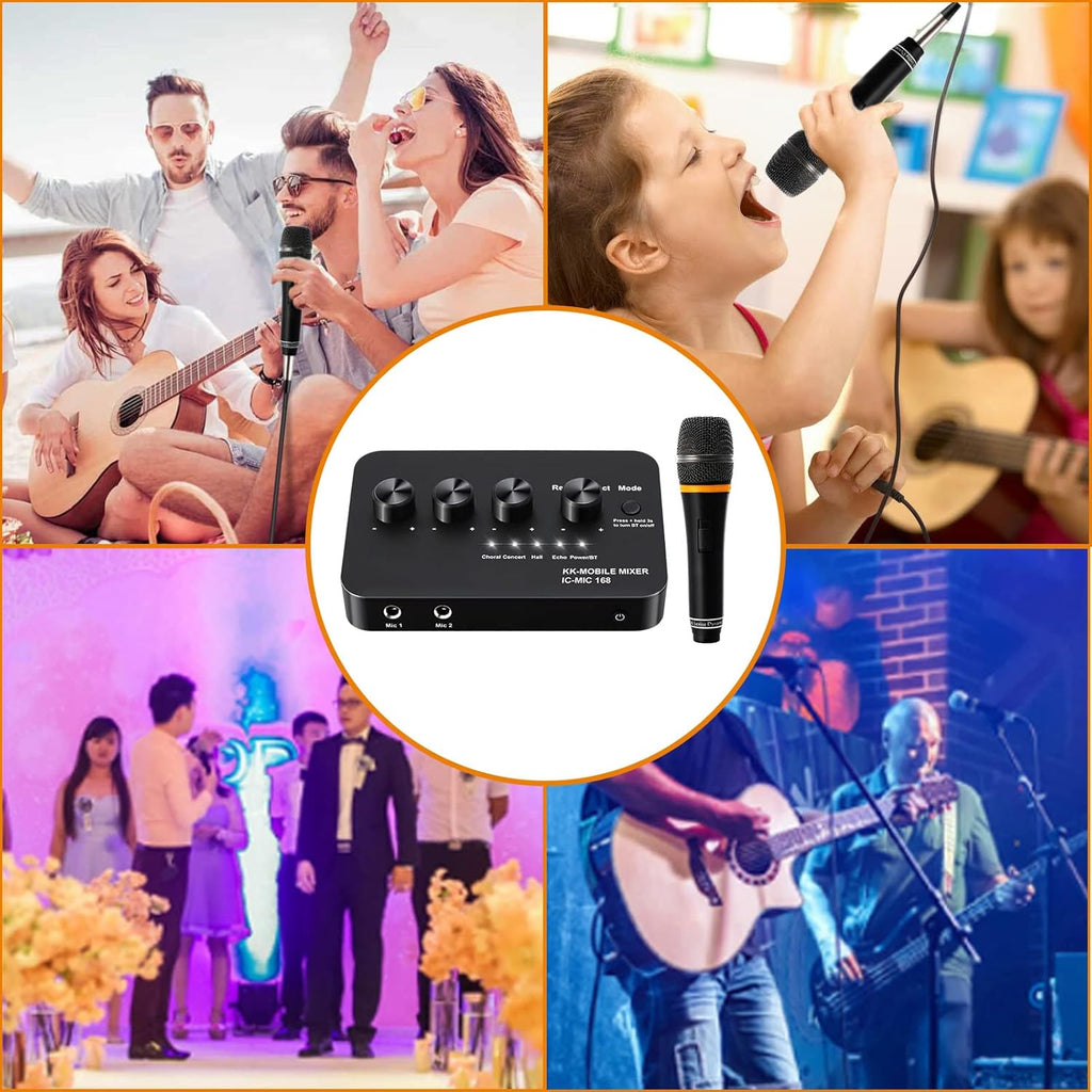 Bluetooth Wired Microphone Karaoke Mixer System with HDMI ARC and Optical (Toslink) I630743