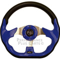 Blue 12.5x22 Golf Cart Steering Wheel with Chrome Adapter Hub K304353
