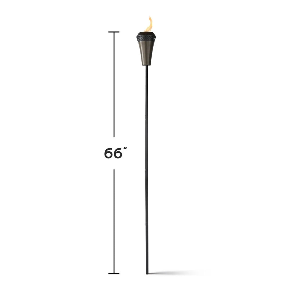 2-Pack 66 inch Outdoor Tiki Torch Metal Brown Q296108