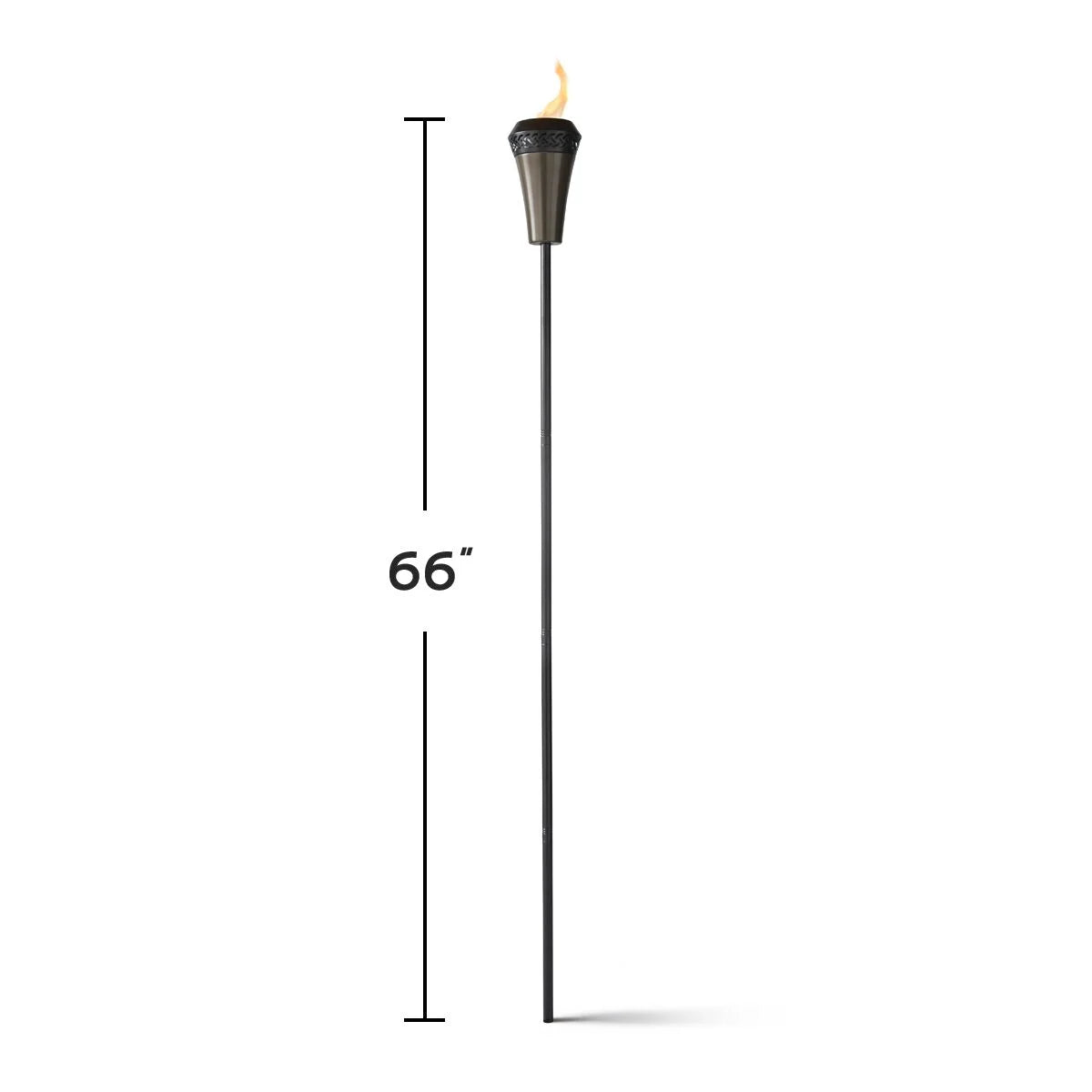2-Pack 66 inch Outdoor Tiki Torch Metal Brown Q296108