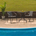Black Table and 2 Stack Chair Set F2057