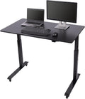 Electric Adjustable Height Standing Desk with Locking Casters (Black Frame/Black Top, 60 Wide) H19181