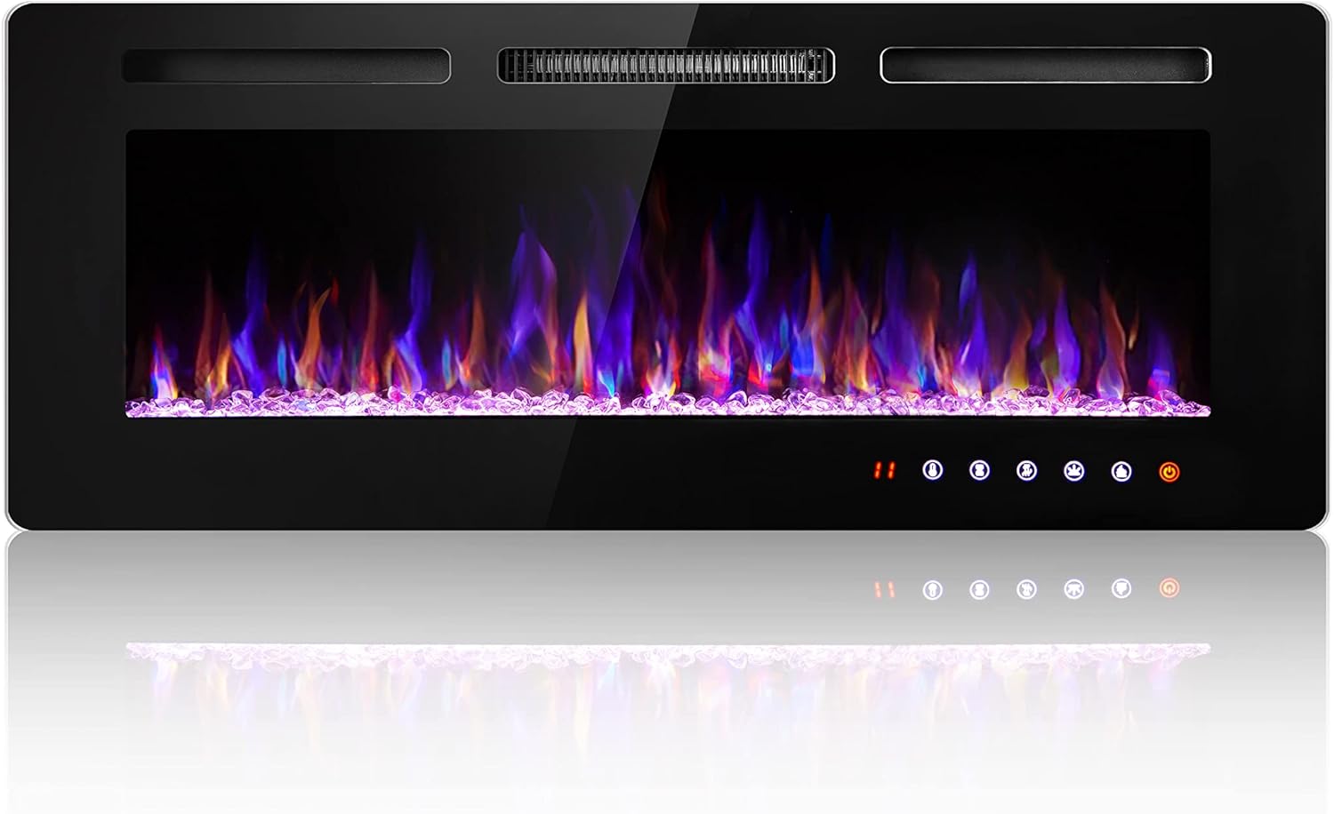 42" Electric Fireplace Recessed and Wall Mounted Heater with Remote Control Q224904