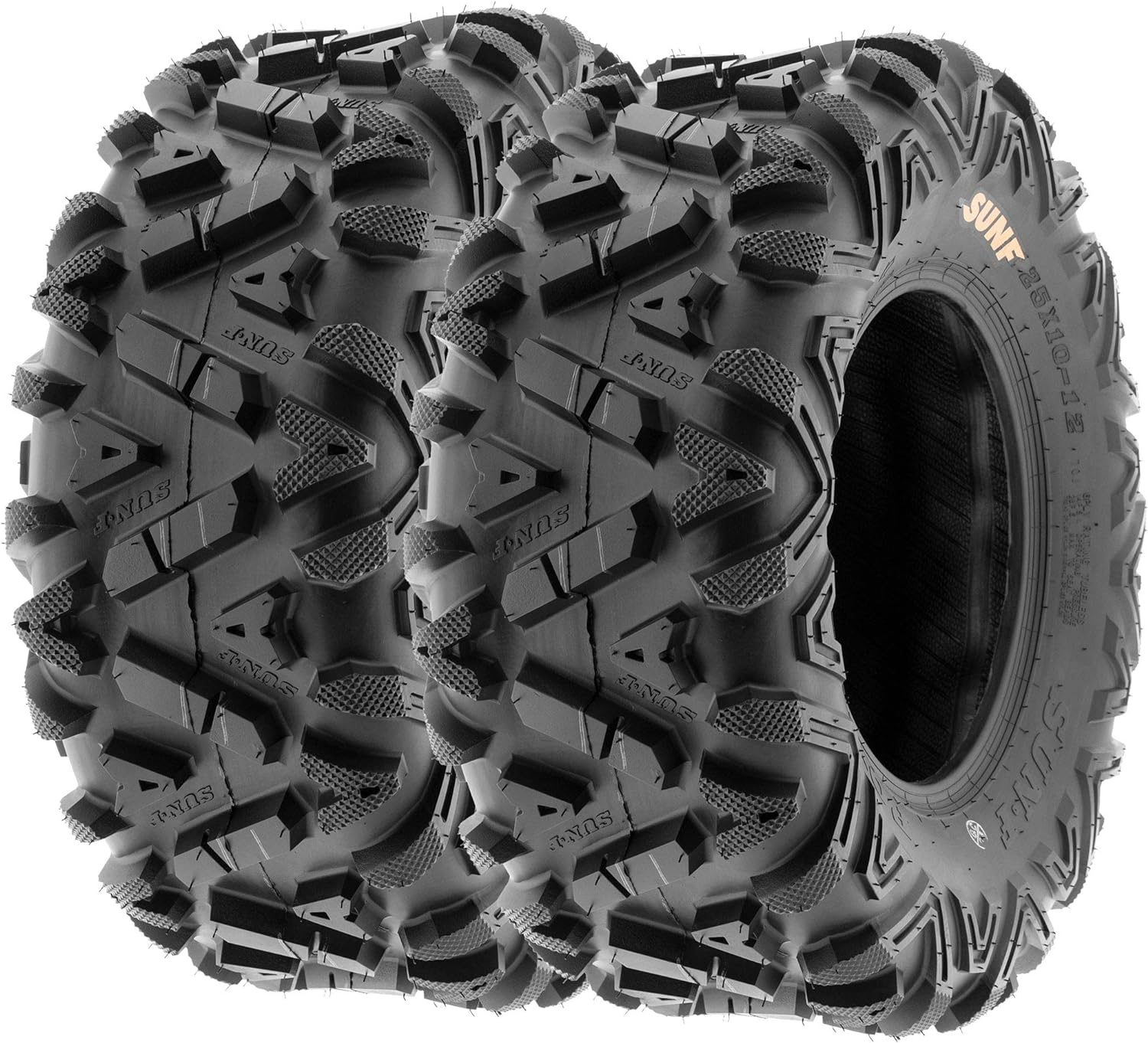 Set of 4 All-Terrain Tire Bundle 24x8-12 Front & 25x11-10 Rear 6 PR Tubeless F896
